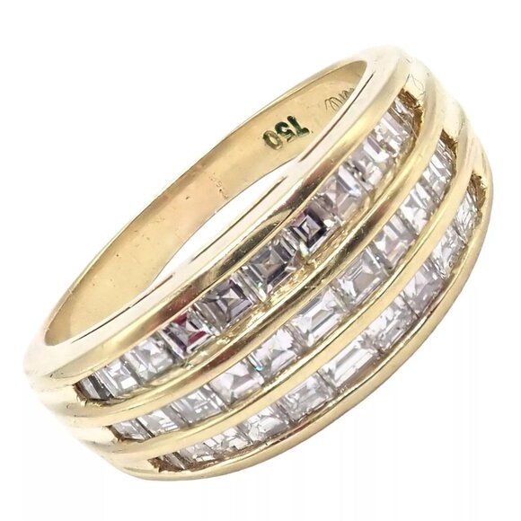 Authentic! Julius Cohen 18k Yellow Gold Diamond 1.30ct Band Ring - Picture 1 of 12